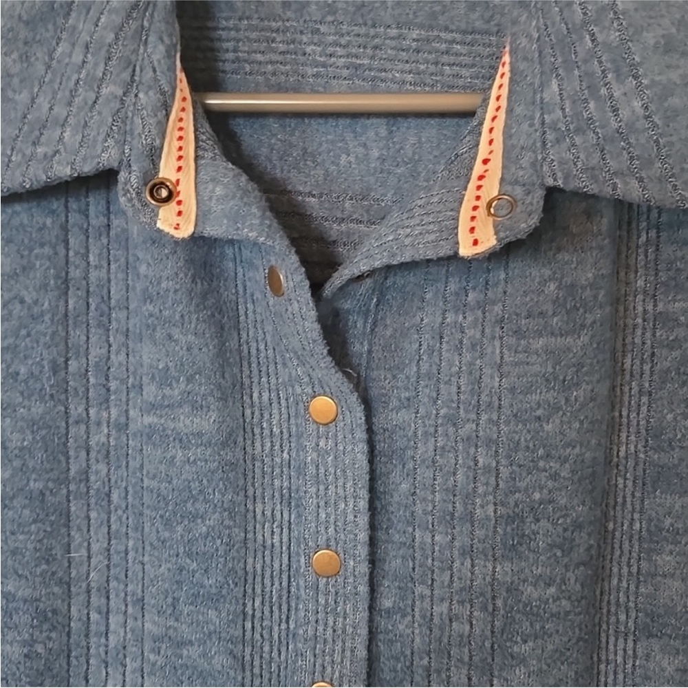 Pilcro Brushed Buttondown Petrol Cardigan Sweater, Size Large - Picture 7 of 8